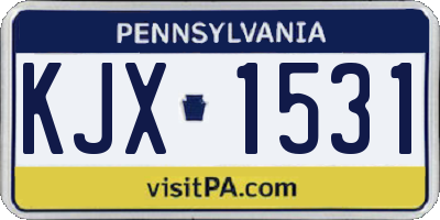 PA license plate KJX1531