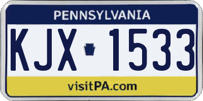 PA license plate KJX1533