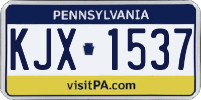 PA license plate KJX1537