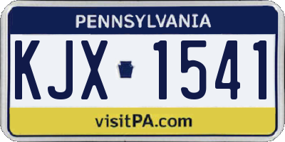 PA license plate KJX1541