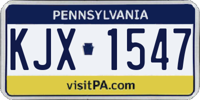 PA license plate KJX1547