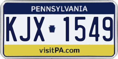 PA license plate KJX1549