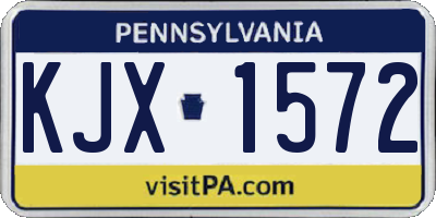 PA license plate KJX1572