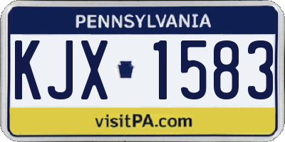 PA license plate KJX1583