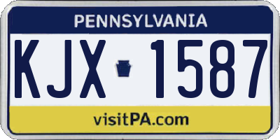PA license plate KJX1587