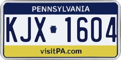 PA license plate KJX1604