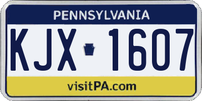 PA license plate KJX1607