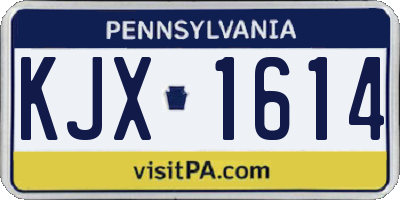 PA license plate KJX1614