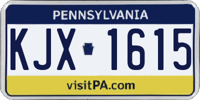 PA license plate KJX1615