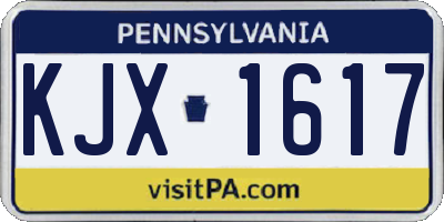 PA license plate KJX1617