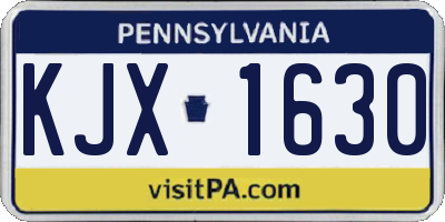 PA license plate KJX1630