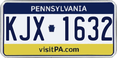 PA license plate KJX1632