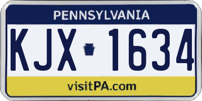 PA license plate KJX1634