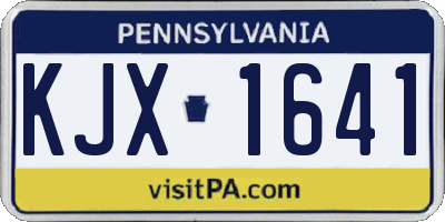 PA license plate KJX1641