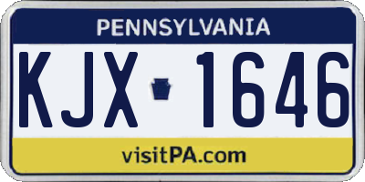 PA license plate KJX1646