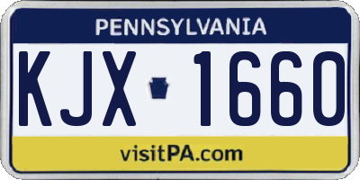 PA license plate KJX1660