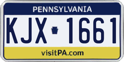 PA license plate KJX1661