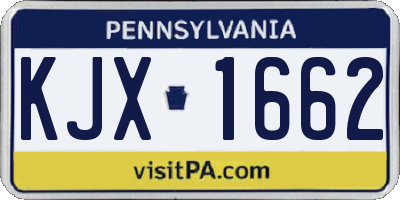 PA license plate KJX1662