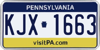 PA license plate KJX1663