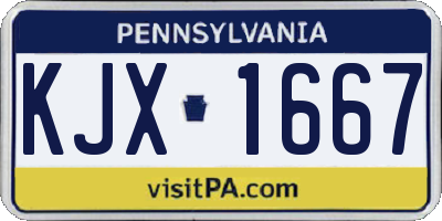 PA license plate KJX1667