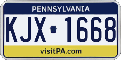 PA license plate KJX1668