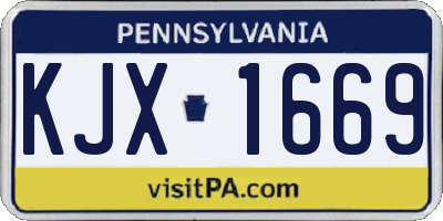 PA license plate KJX1669