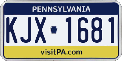 PA license plate KJX1681