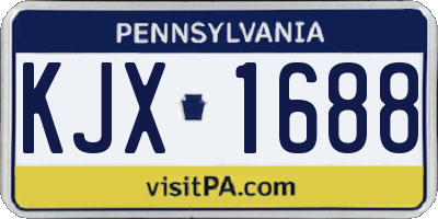 PA license plate KJX1688