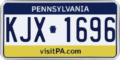 PA license plate KJX1696