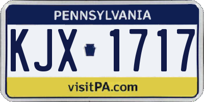 PA license plate KJX1717