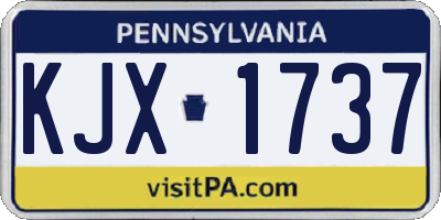 PA license plate KJX1737