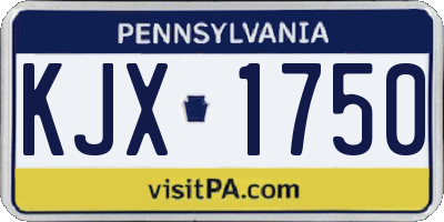 PA license plate KJX1750