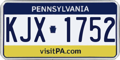 PA license plate KJX1752