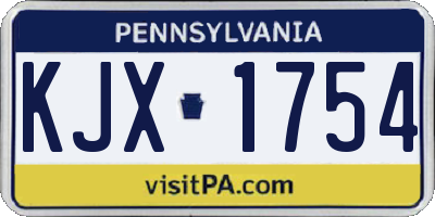 PA license plate KJX1754
