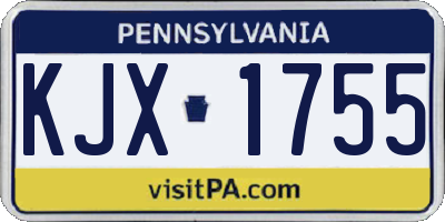 PA license plate KJX1755