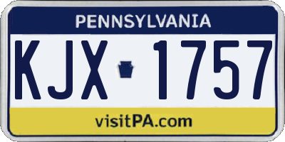 PA license plate KJX1757