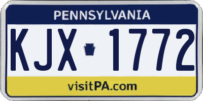PA license plate KJX1772