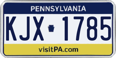 PA license plate KJX1785