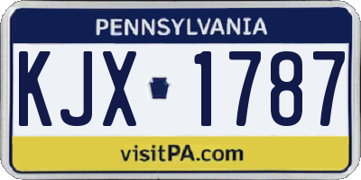 PA license plate KJX1787