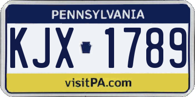 PA license plate KJX1789