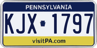 PA license plate KJX1797