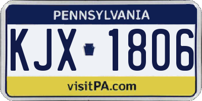 PA license plate KJX1806