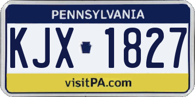 PA license plate KJX1827