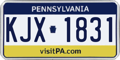 PA license plate KJX1831