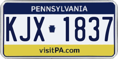 PA license plate KJX1837