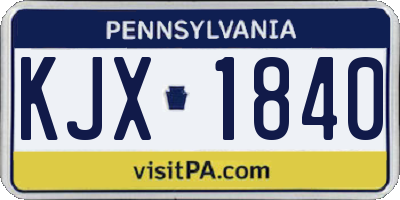 PA license plate KJX1840
