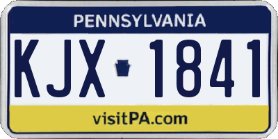 PA license plate KJX1841