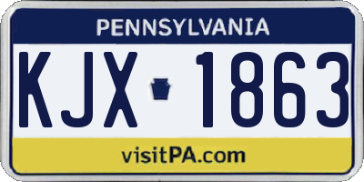 PA license plate KJX1863