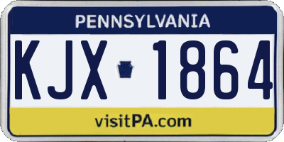 PA license plate KJX1864