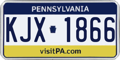 PA license plate KJX1866